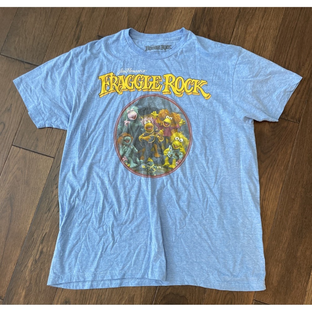 Fraggle Rock Jim Henson Graphic T-Shirt Blue XL 80s TV Show Characters